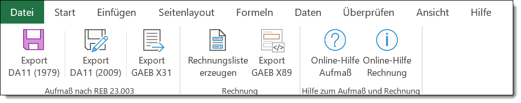 Excel-Aufma fr GAEB-Online 2023: Rechnung aus GAEB-Aufma